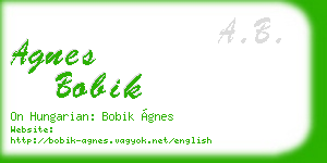 agnes bobik business card